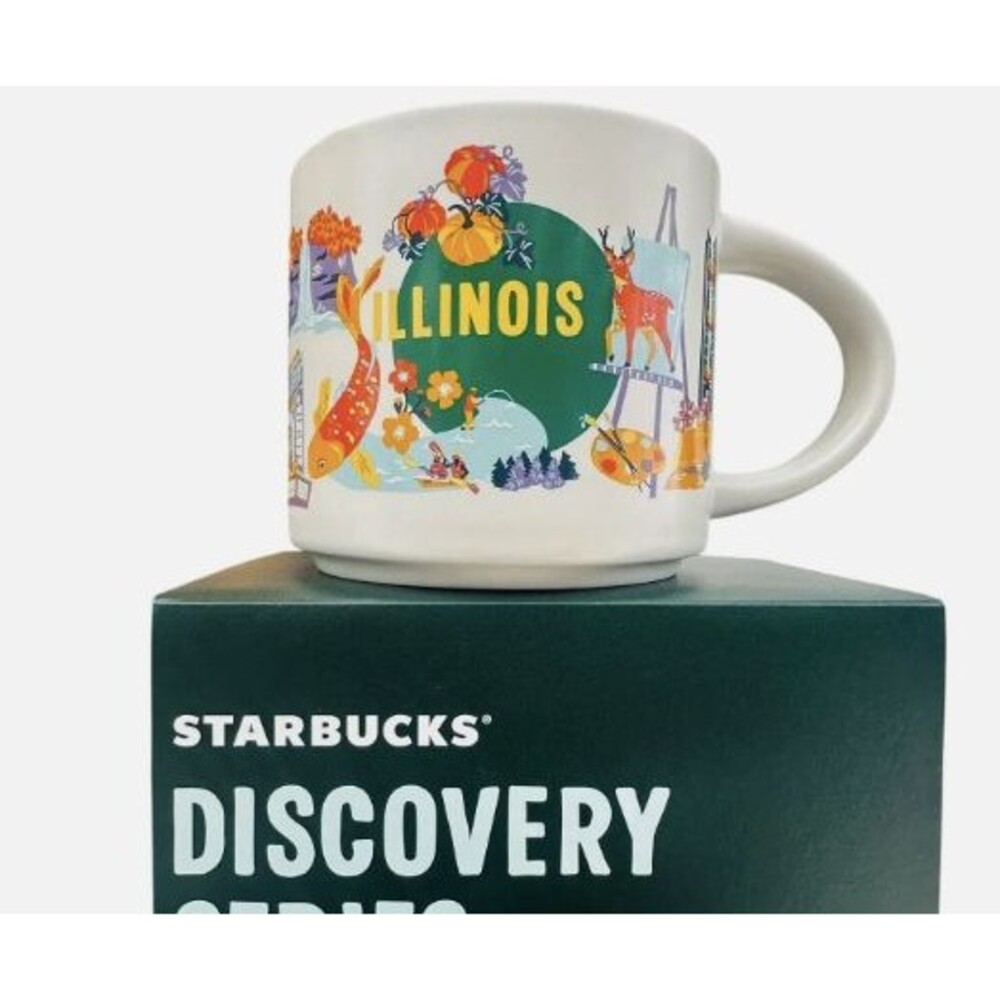Illinois State Starbucks Discovery Series  14oz Ceramic Coffee Cup Mug 2024 New